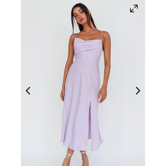 NWT Suki Front Split Lilac Midi Dress - XS - Picture 1 of 8